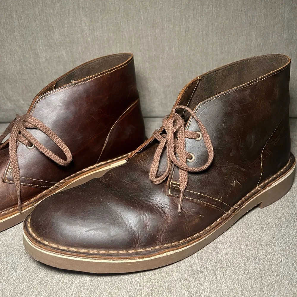 Men's Brown Leather Chukka Boots - Picture 3 of 7